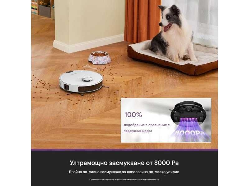 Робот Прахосмукачка с AI Навигация EUREKA E20 Plus, 8000 Pa, Бял