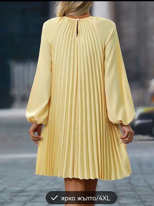 Синя и черна рокля, оранжева, жълта и лилава 4XL