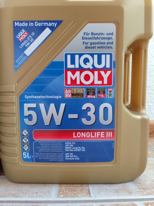 Моторно масло Liqui Moly 5w30 longlife lll 5 литра