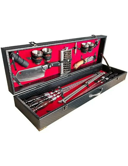 Подарочный набор для шашлыка в кейсе. Номер 1