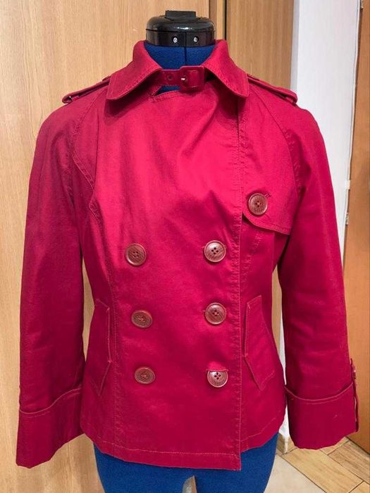 Sacou/haina scurta C&A rosu-grena versatila mar S/M NU Zara Mango H&M