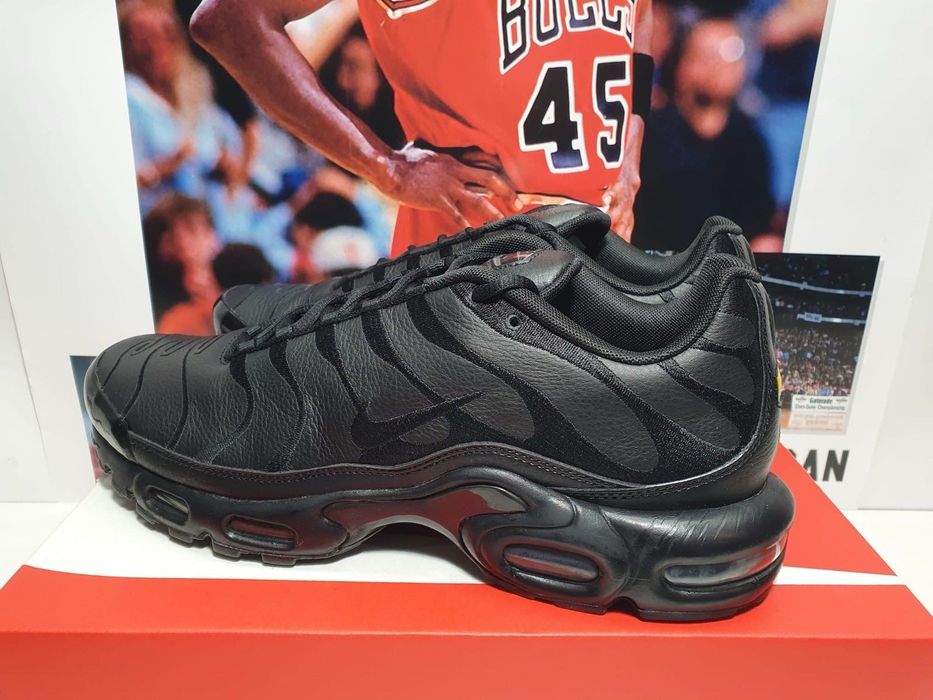 !ПРОМО! Nike Air Max Plus 'TN' Leather | Triple Black | + КУТИЯ