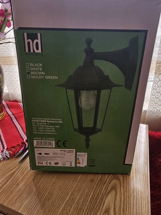 Felinar exterior perete IP44 – nou, în cutie