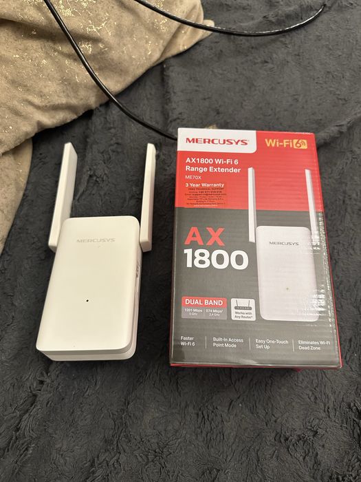 Wireless Range Extender MERCUSYS ME70X AX1800, Wi-Fi 6, Dual-Band 574+1201 Mbps, alb