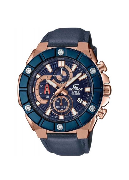 Ceas Sport Barbati Casio Edifice efr569 Cronograf, gold-blue , Nou,Original,Garantie 2 ani