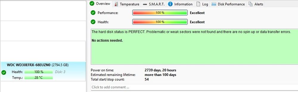 HDD SATA 3TB WD Red - Utilizat - 100% Health