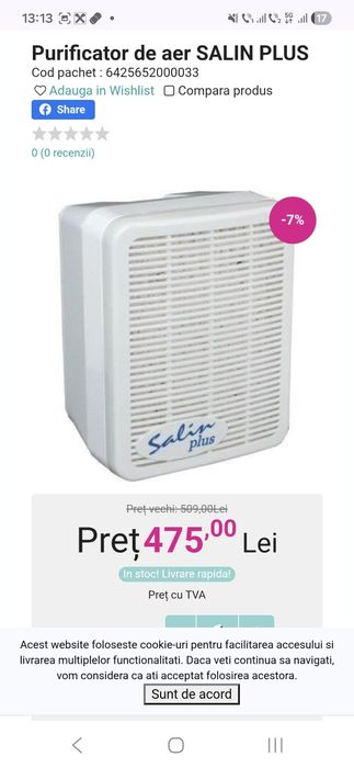 Aparat Salin Plus nou sigilat / nefolosit