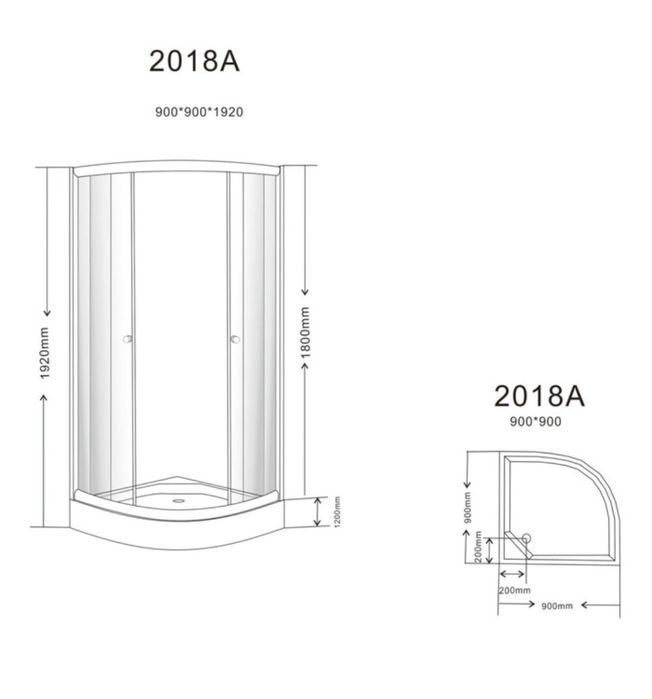 Cabina de dus 90x90 cu cadita