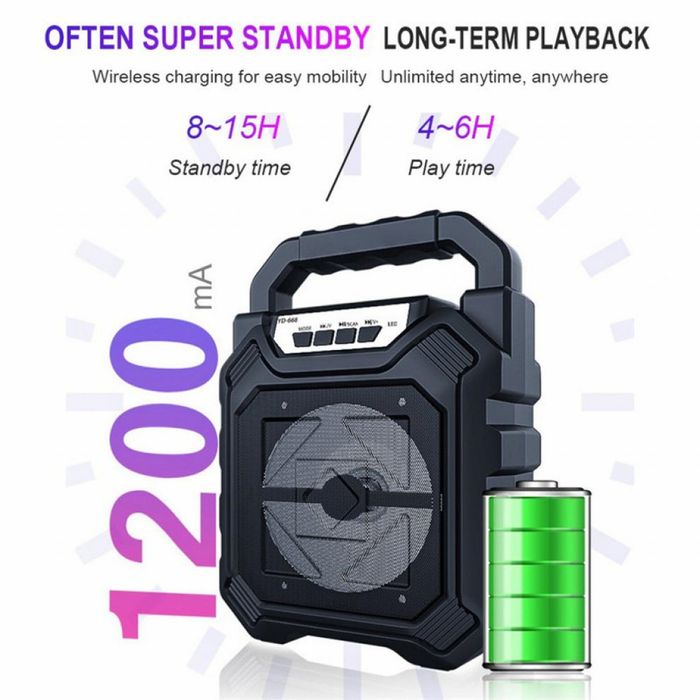 Преносим Bluetooth високоговорител Boom Box YD-668