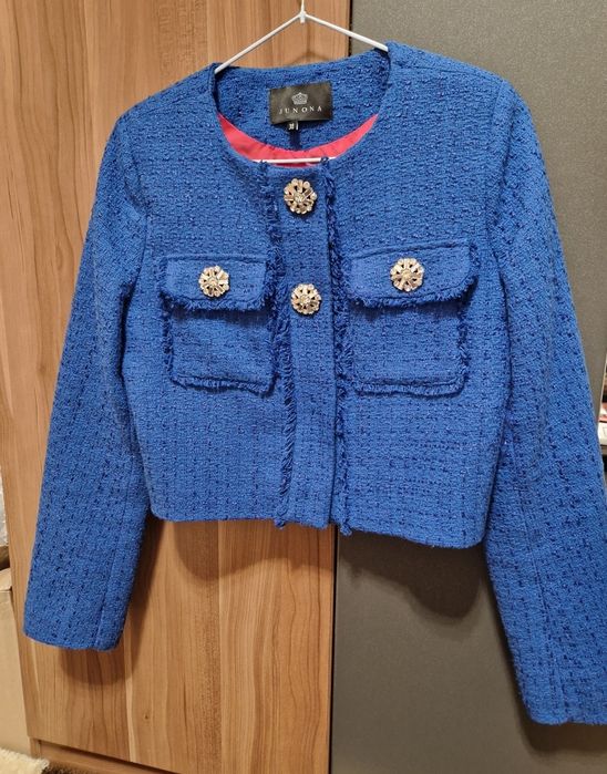 Синьо сако от букле JUNONA