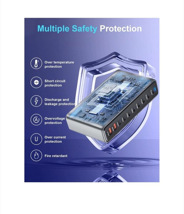 Statie de incarcare 800W GaN III Pro 10 Porturi, 8 USB-C & 2 USB-A, PD 140W