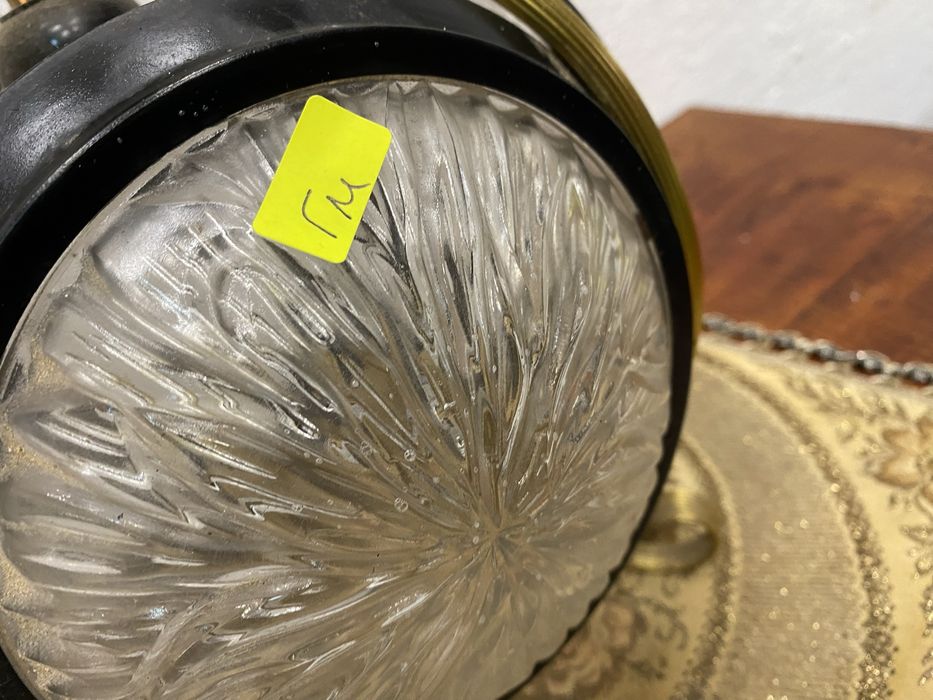 Немски винтидж полилей  с криатални стъкла и орнаменти от месинг