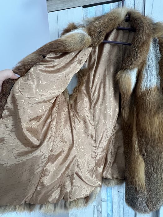 Vesta blana naturala de vulpe