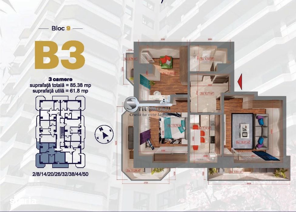 Apartament 3 camere, 85 mp | Investiție excelentă | COMISION 0% — fotografia 1