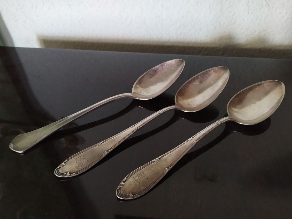 Ложки старинные, серебрение.