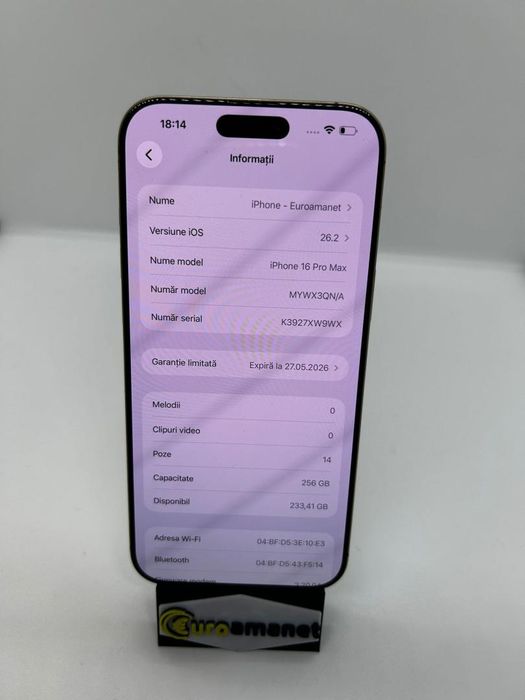 Apple iPhone 16 Pro Max, 256GB, 5G, Desert Titanium, 95% -D-