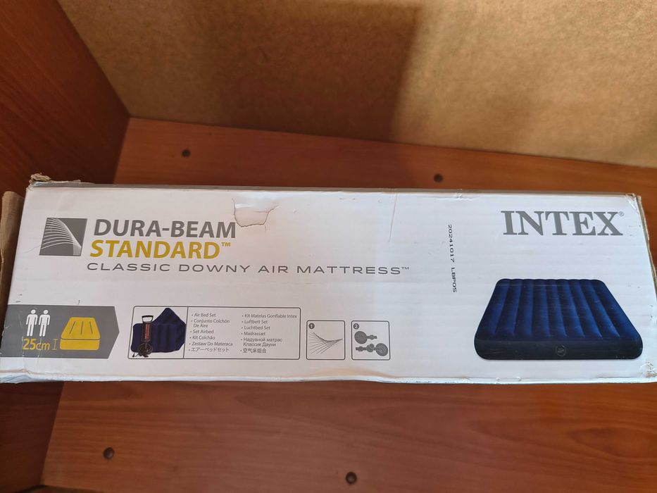 Надуваем дюшек Intex Queen Dura Beam, 203x152x25 см + Ръчна помпа