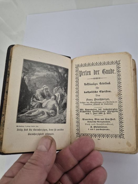 Carte de rugăciuni rară „Perlen der Gnade” – Ediție 1896, J. Steinbren