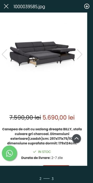 Coltar extensibil gri antracit