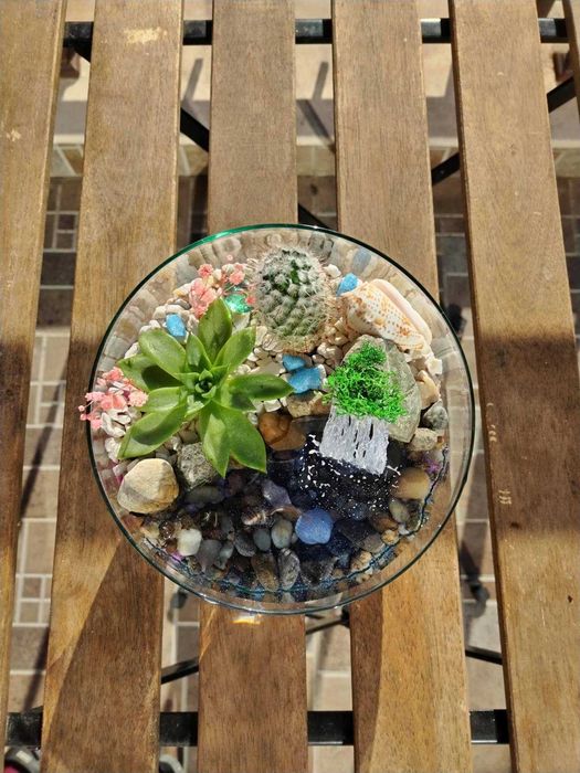 Флорариум с езеро - подарък за деня на влюбените, 8ми март, рожден ден