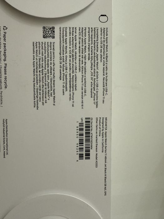 Apple Watch 11,46mm jet Black