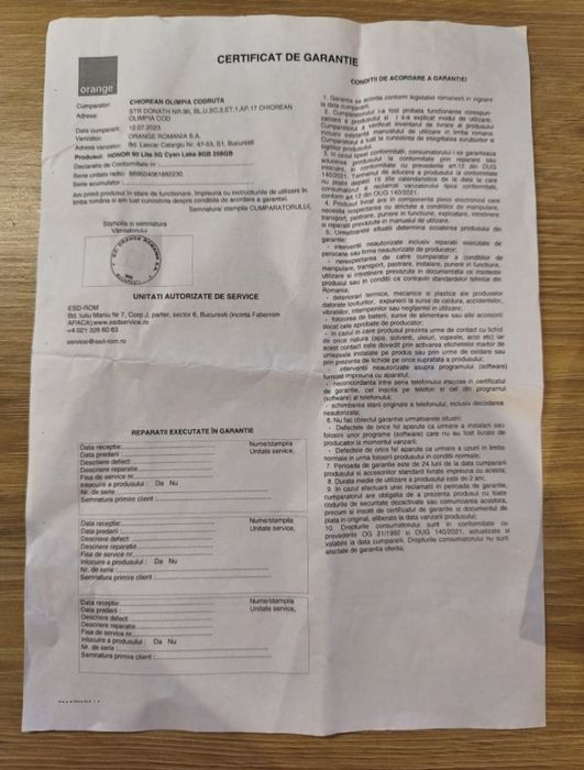 Honnor 90, 8 GB rami, 256 GB memorie, 5G , garanție orange