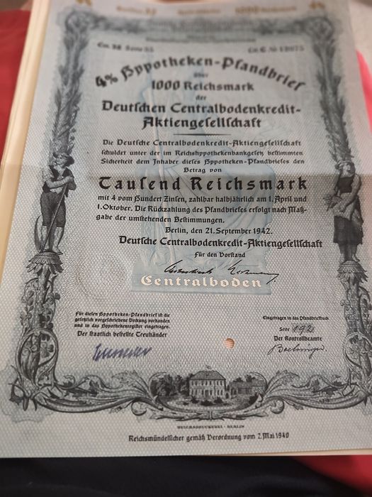 Vând 18 acțiuni germane,vechi,in stare impecabilă