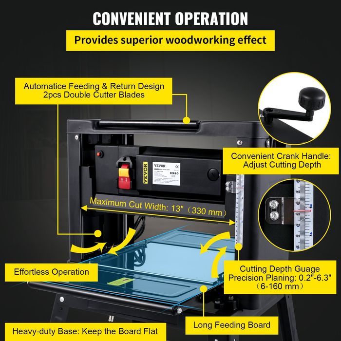 Rindea de Banc 330mm 2000W 8000 RPM 6m/min cu Suport