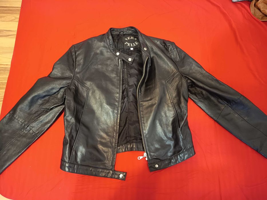 Haină damă, piele naturală, mărimea 44 (M-L)