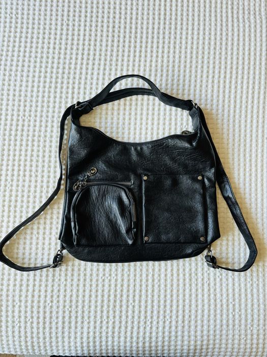 Дамска кожена чанта -раница