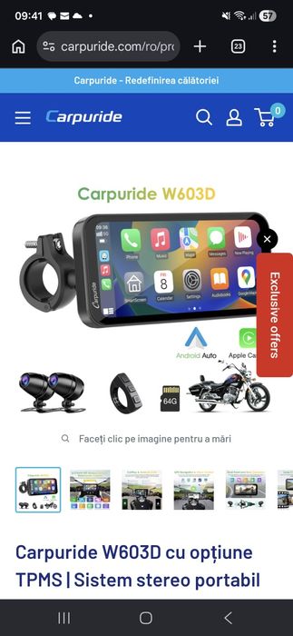 Navigatie moto/atv Carpuride 603D noua