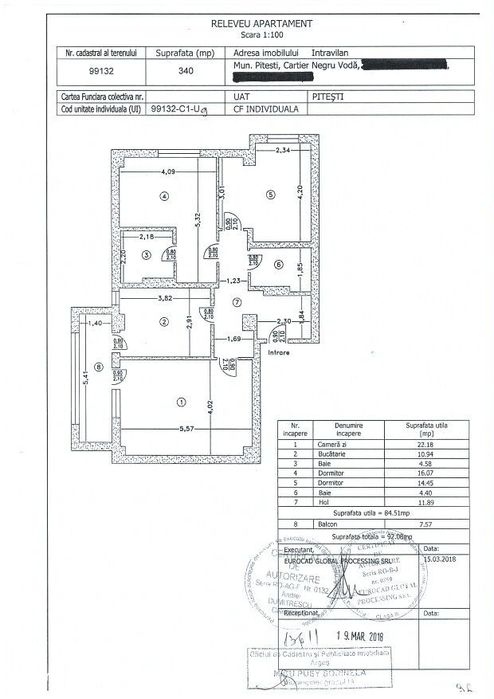 Apartament 3 camere, constructie 2018, central, in spatele H. Ramada