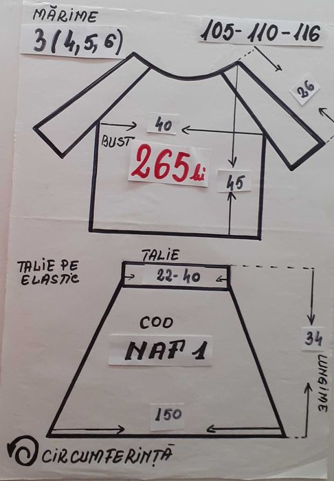 Costum popular pentru copii 5-6-7-8 ani