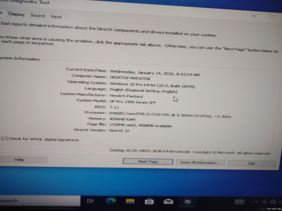Unitate PC HP Pro Slim Linie 3300 i3-2120(efn)