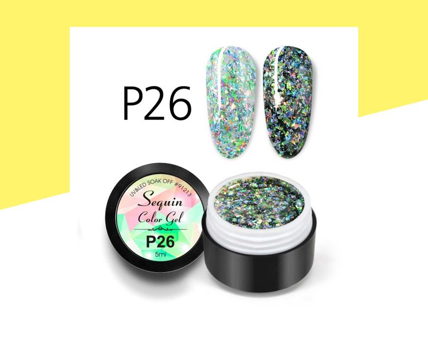 UV/LED Брокатена гел боя с ефект „Паунови пера“ VENALISA, гел лак