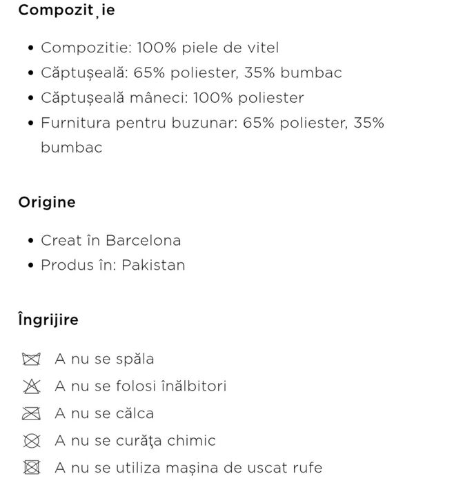 Geaca de piele M - Mango