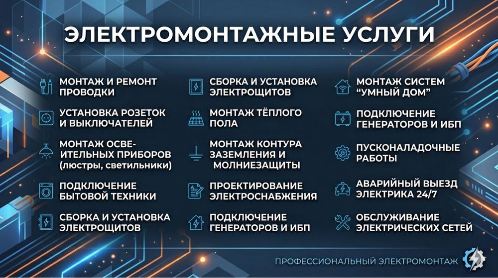Электрик! Электромонтаж! Опыт! Сроки!