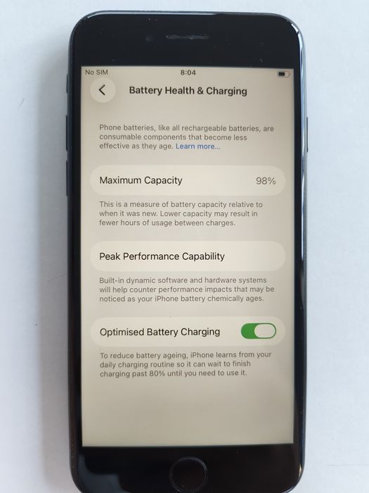 iPhone SE 2022 64gb 98% battery health