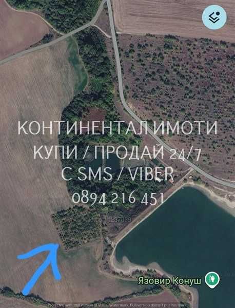 Код 70004. Плододаваща черешова градина 9500м2, разположена на стената на язовир
