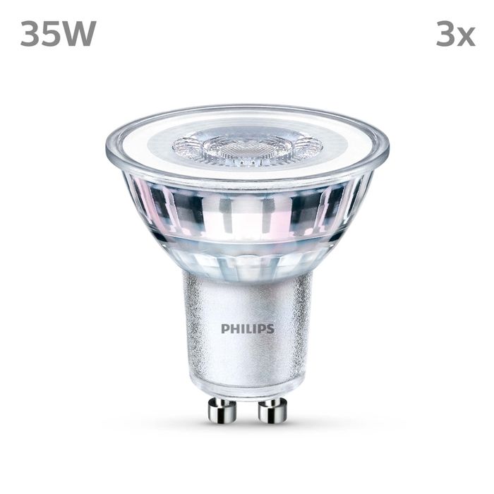 Set 3 bucati  Spot Led Classic Philips, [Alb cald 2700K - GU10
