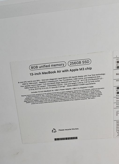 MacBook Air M3 | 98% Акб | 8/256гб | M3 Chip Apple Air 13