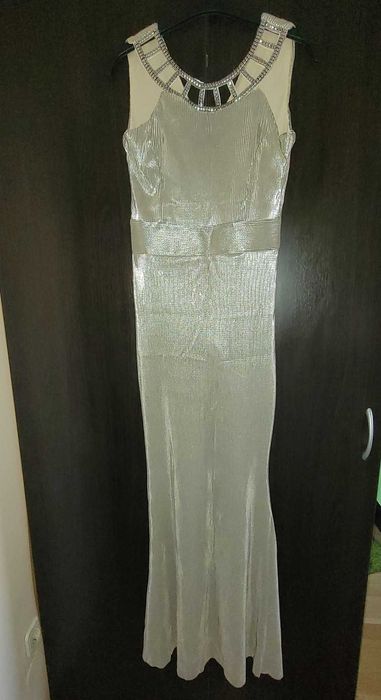 Rochie argintie lunga