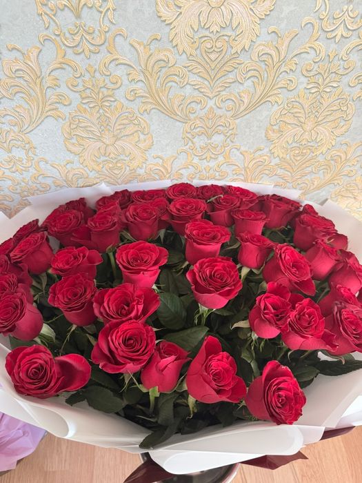 Роза Букет 51шт Цветы