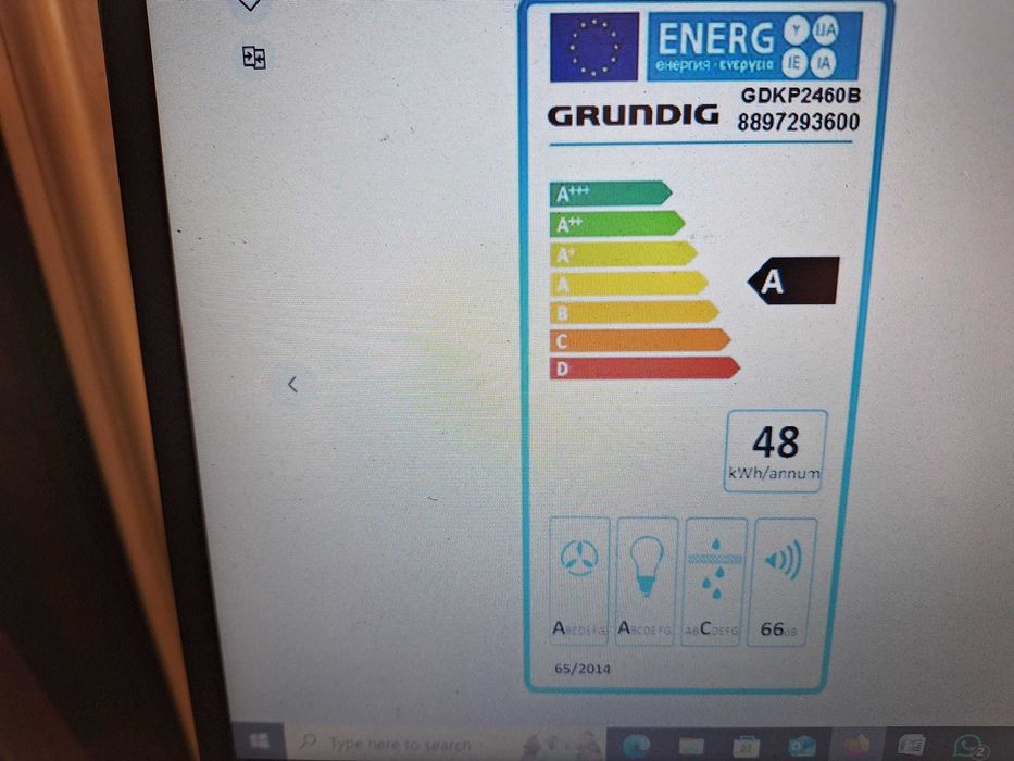 hota decorativa GRUNDING GDK2460B, 1 motor, 628 m3/h, L60 cm, inox!