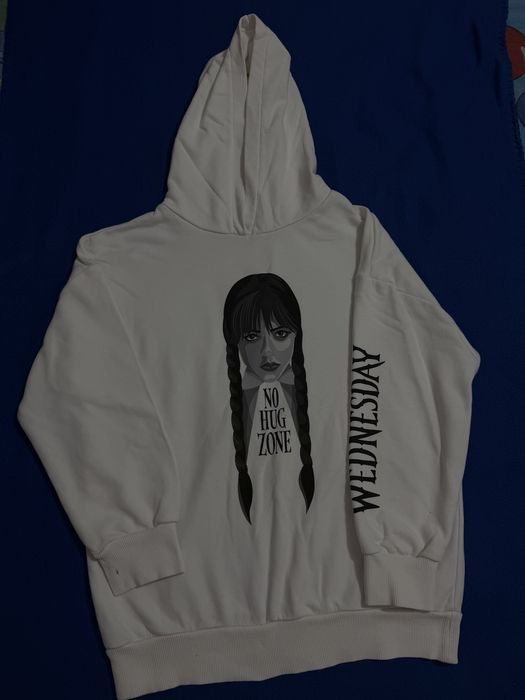 Hanorac alb cu glugă Wednesday Addams mărimea 11y 146