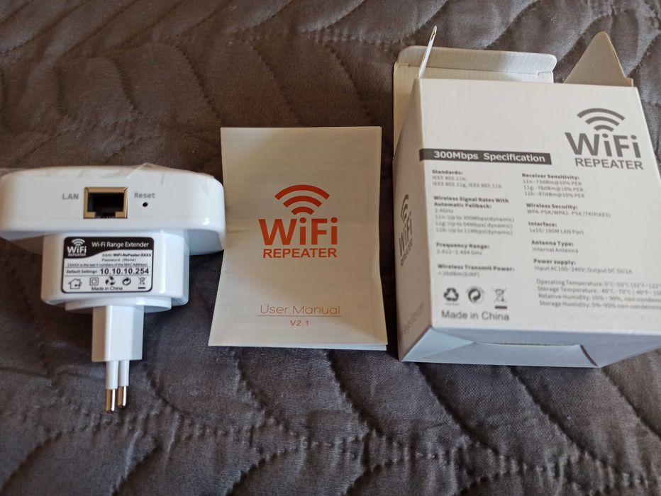 Усилвател за безжичен интернет, Range Extender, WiFi Repeater, 300Mbps