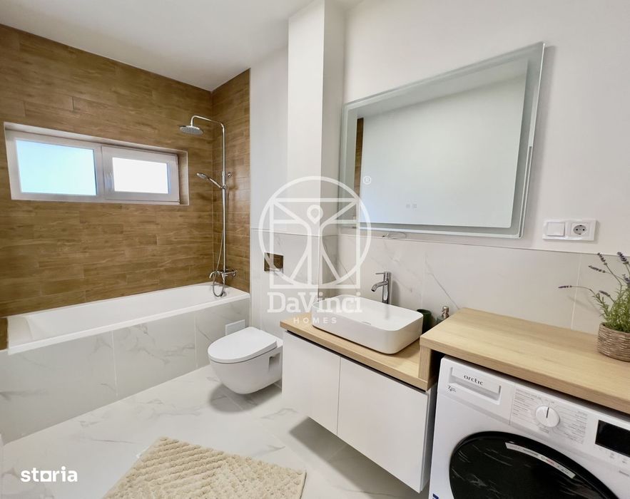 Ap. mobilat si utilat cu 3 camere - 2 bai, terasa 12.84 mp, intabulat