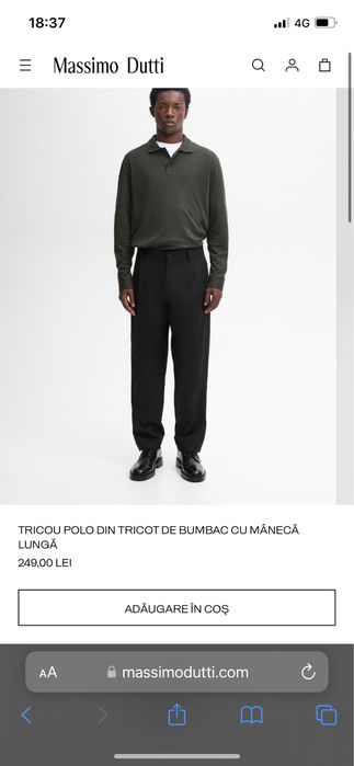 Bluza Polo din tricot de bumbac Massimo Dutti