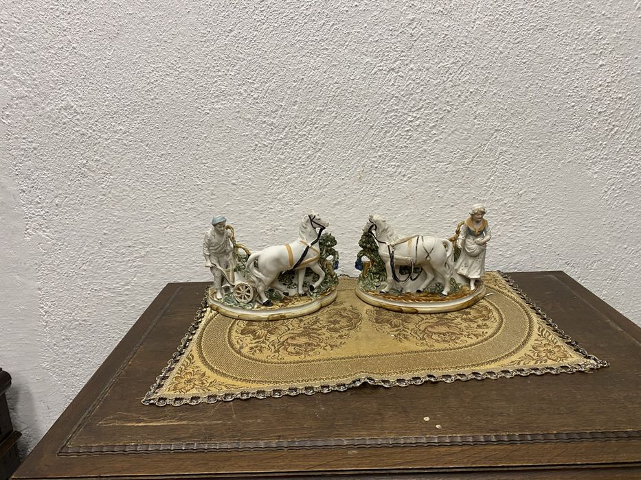 Немска порцеланова двойка коне Thuringia Германия 1900 1930