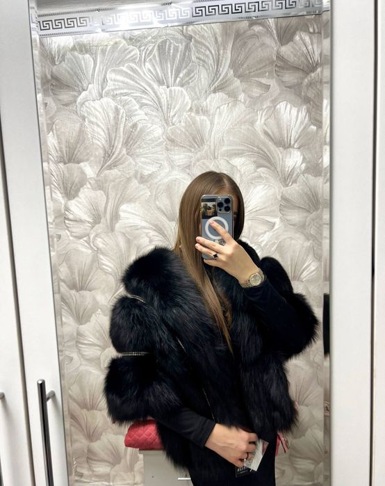 Меховая накидка,со стразами этикеткой